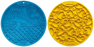 Large Blue Whale & Large Yellow Duckies Bathtub eMat Lick Mat Bundle