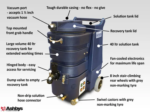 Ninja Carpet Cleaning Machine | 400 psi | Std   HD 3 Stage 5.7" PERFORMANCE Vacs